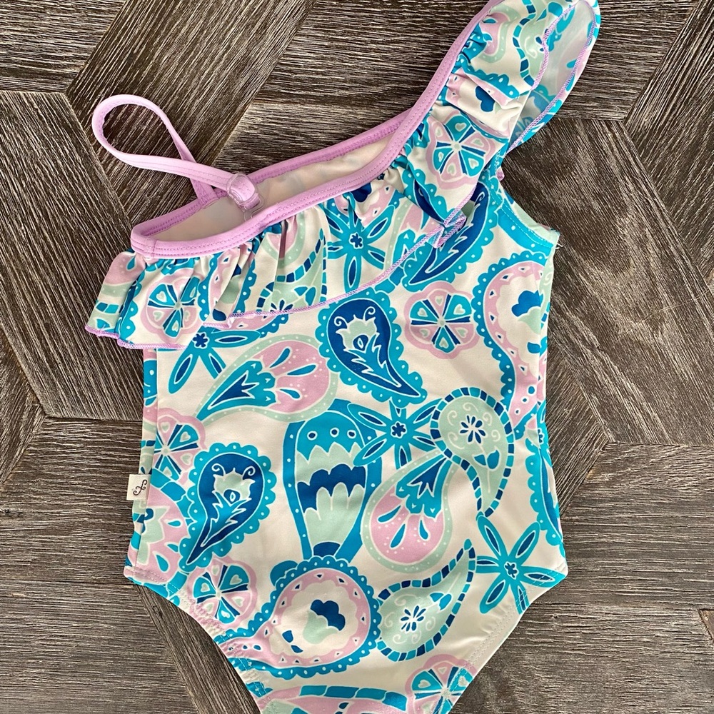 Floatimini floral paisley one shoulder swimsuit